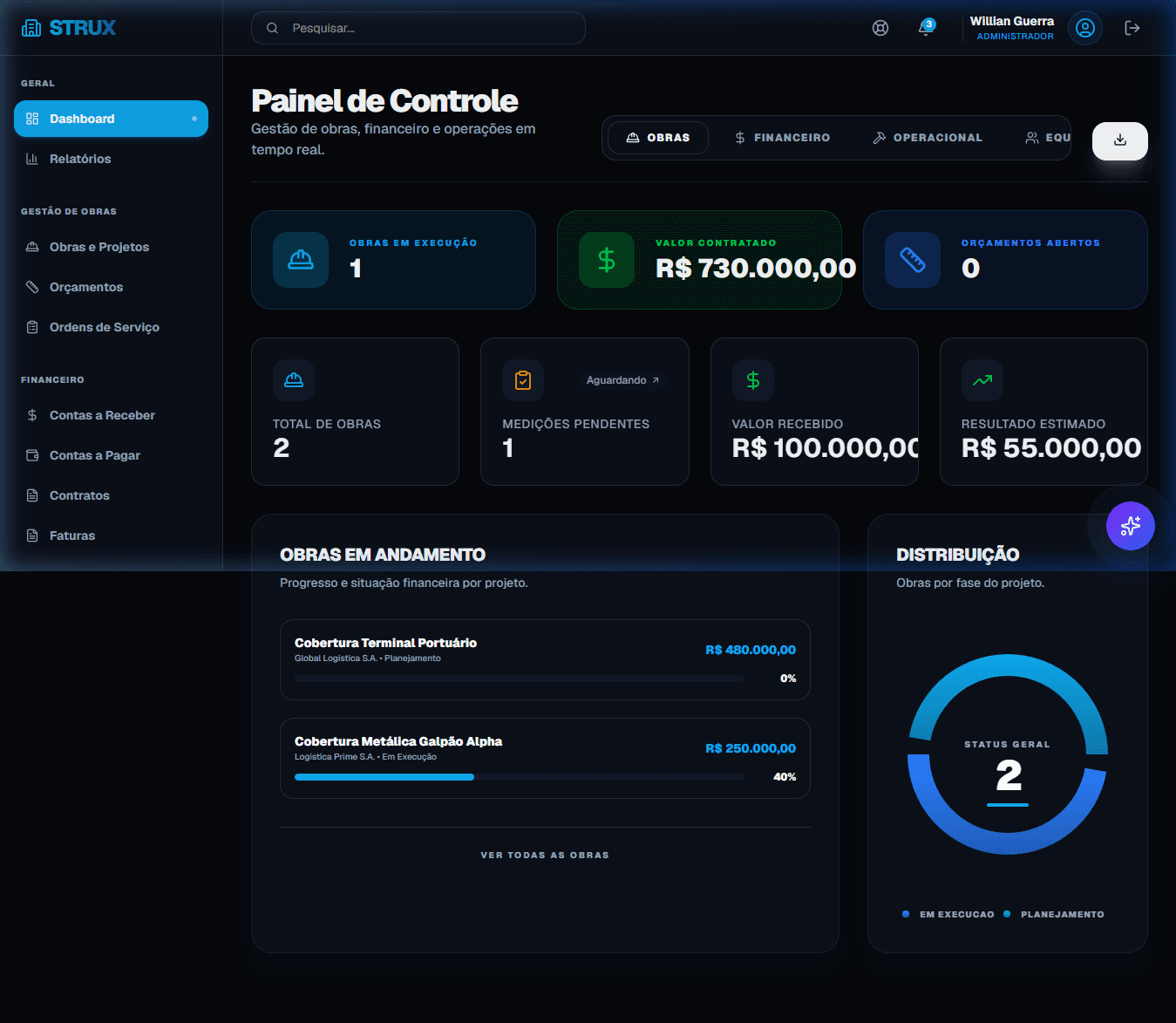 Strux — Plataforma de Gestão de Obras